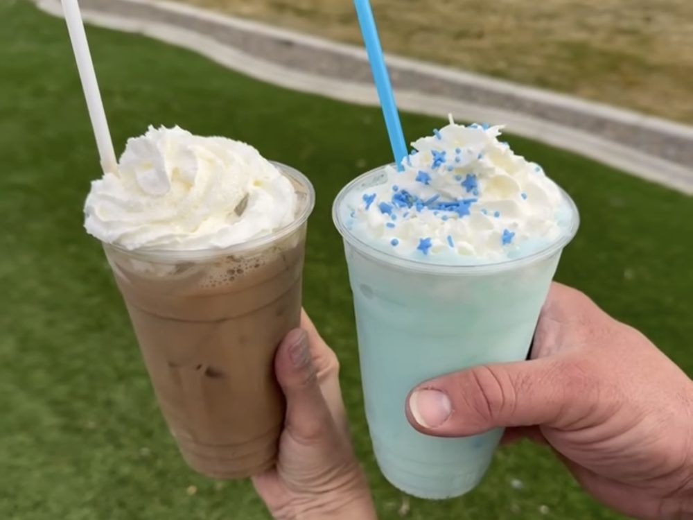 Two Tickled Pink drinks side by side